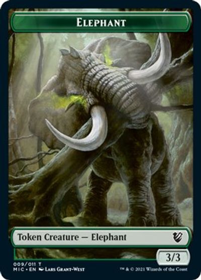 Elephant // Spirit Double-Sided Token [Innistrad: Midnight Hunt Commander Tokens] | Gamers Paradise