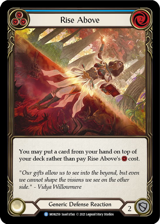Rise Above (Blue) [MON259-RF] 1st Edition Rainbow Foil | Gamers Paradise