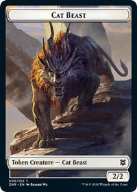 Cat Beast // Plant Double-Sided Token [Zendikar Rising Tokens] | Gamers Paradise