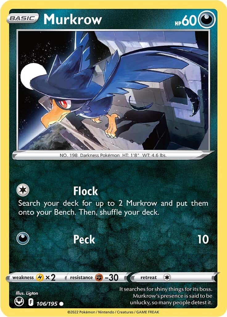 Murkrow (106/195) [Sword & Shield: Silver Tempest] | Gamers Paradise