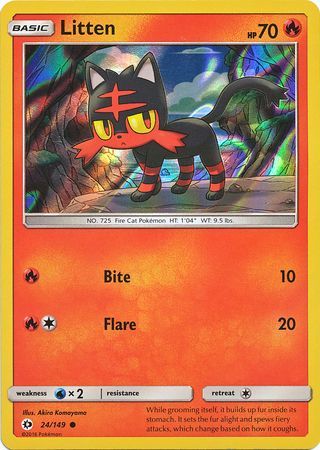 Litten (24/149) (Water Web Holo) [Sun & Moon: Base Set] | Gamers Paradise