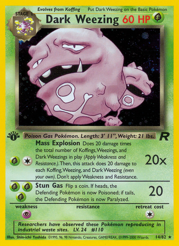 Dark Weezing (14/82) [Team Rocket 1st Edition] | Gamers Paradise