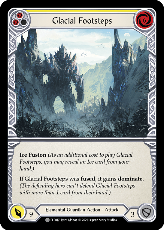 Glacial Footsteps (Yellow) [ELE017] (Tales of Aria)  1st Edition Rainbow Foil | Gamers Paradise
