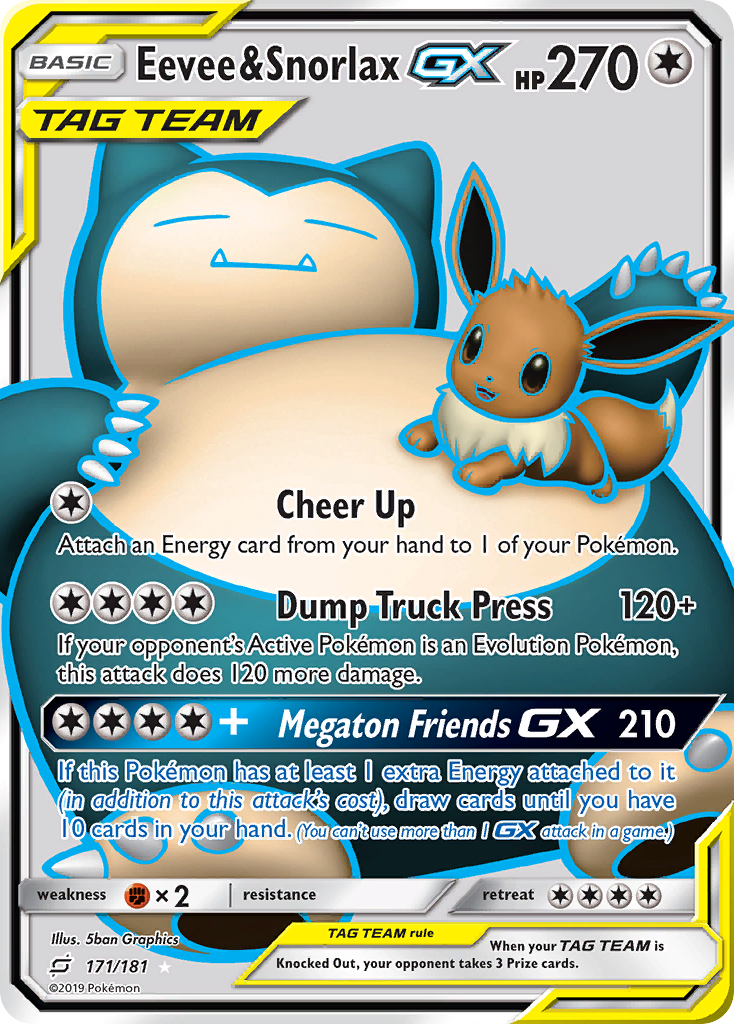 Eevee & Snorlax GX (171/181) [Sun & Moon: Team Up] | Gamers Paradise