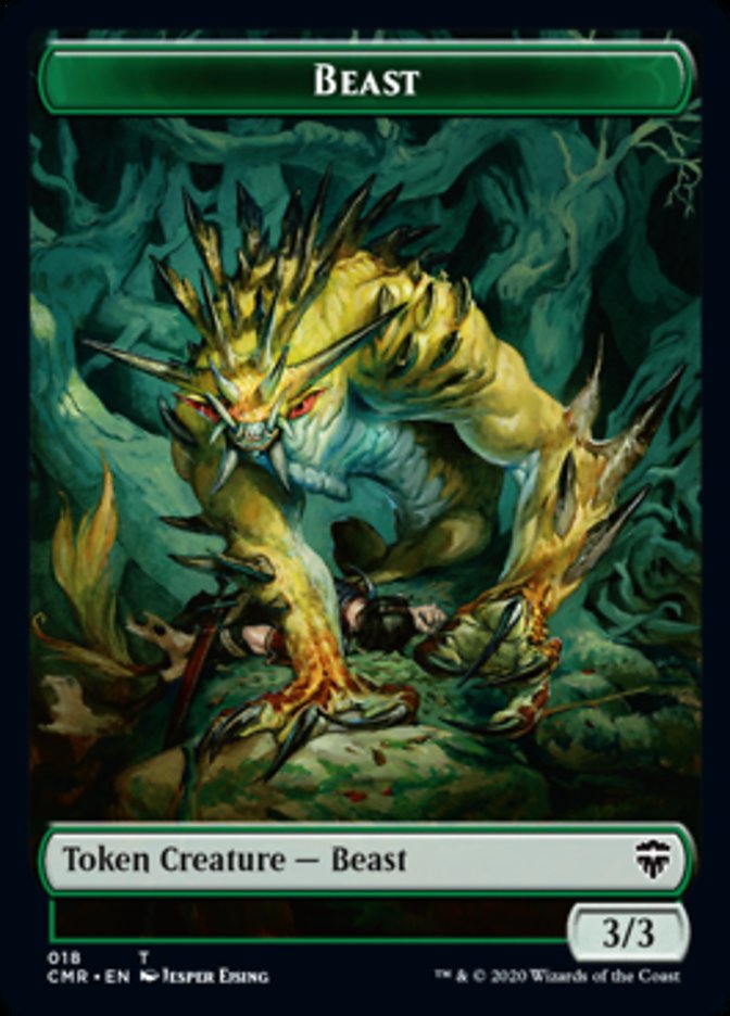 Beast (18) // Beast (19) Double-Sided Token [Commander Legends Tokens] | Gamers Paradise