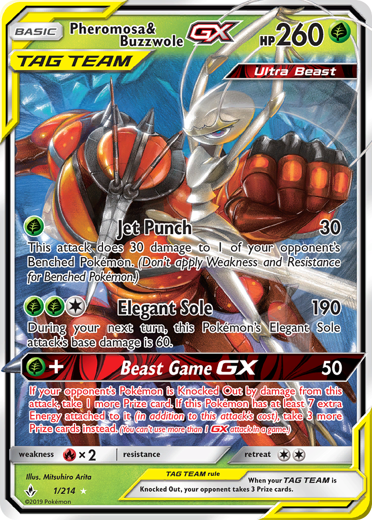 Pheromosa & Buzzwole GX (1/214) [Sun & Moon: Unbroken Bonds] | Gamers Paradise