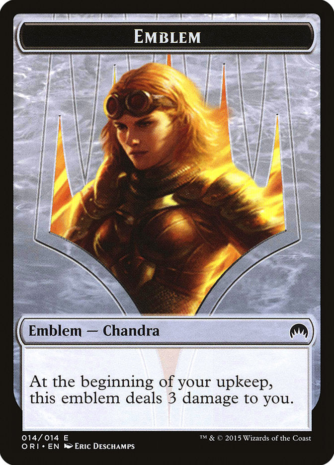 Chandra, Roaring Flame Emblem [Magic Origins Tokens] | Gamers Paradise