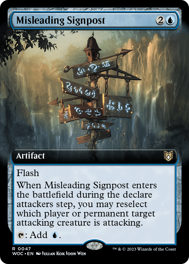 Misleading Signpost (Extended Art) [Wilds of Eldraine Commander] | Gamers Paradise