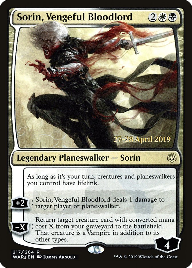 Sorin, Vengeful Bloodlord [War of the Spark Prerelease Promos] | Gamers Paradise