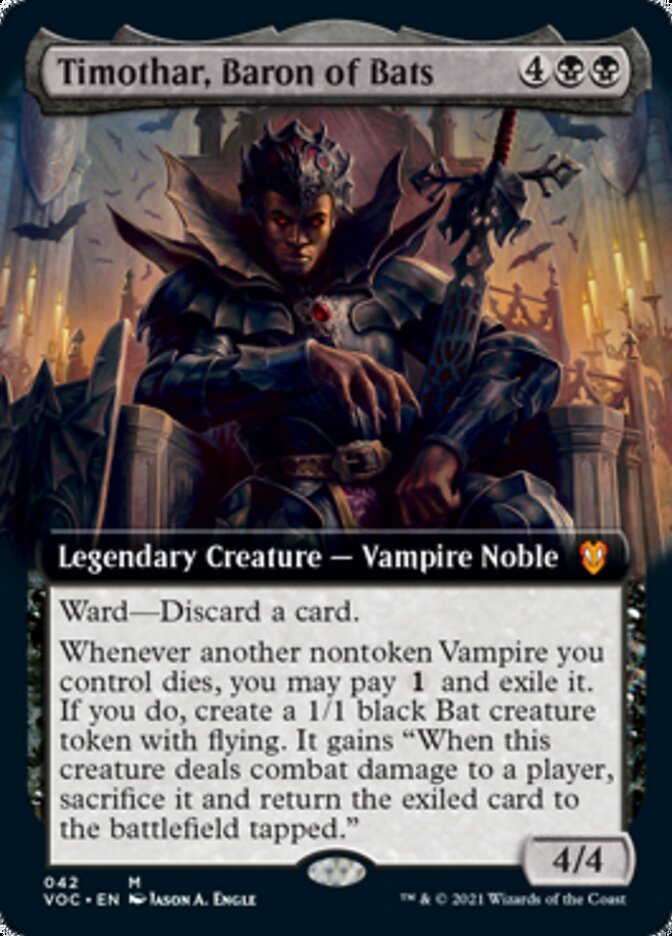 Timothar, Baron of Bats (Extended Art) [Innistrad: Crimson Vow Commander] | Gamers Paradise