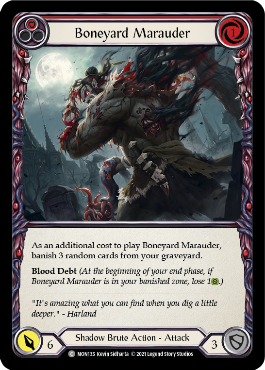 Boneyard Marauder (Red) [MON135-RF] 1st Edition Rainbow Foil | Gamers Paradise