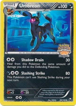 Umbreon (60/108) (Regional Championship Promo Staff) [Black & White: Dark Explorers] | Gamers Paradise