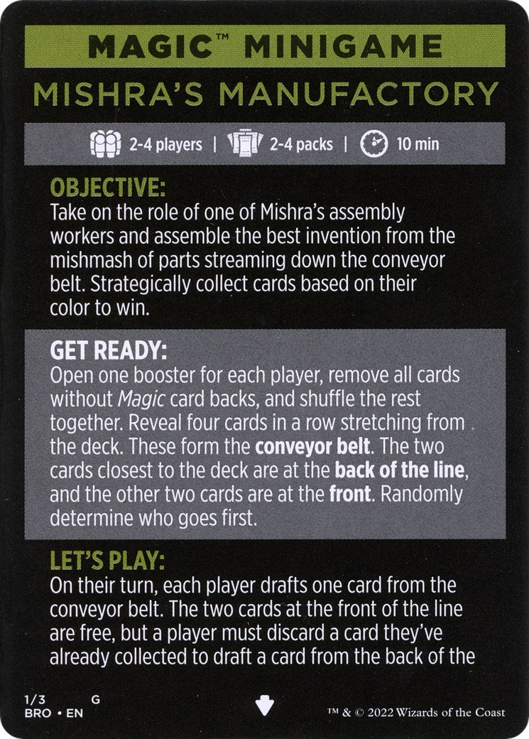 Mishra's Manufactory (Magic Minigame) [The Brothers' War Minigame] | Gamers Paradise