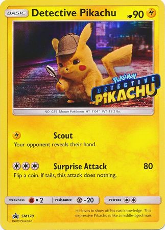 Detective Pikachu (SM170) (Detective Pikachu Stamped) [Sun & Moon: Black Star Promos] | Gamers Paradise