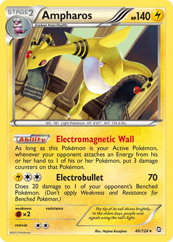Ampharos (40/124) (Cosmos Holo) (Blister Exclusive) [Black & White: Dragons Exalted] | Gamers Paradise