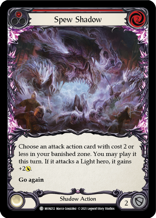 Spew Shadow (Red) [MON212-RF] 1st Edition Rainbow Foil | Gamers Paradise