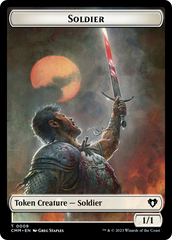 Soldier (0009) // Daretti, Scrap Savant Emblem Double-Sided Token [Commander Masters Tokens] | Gamers Paradise