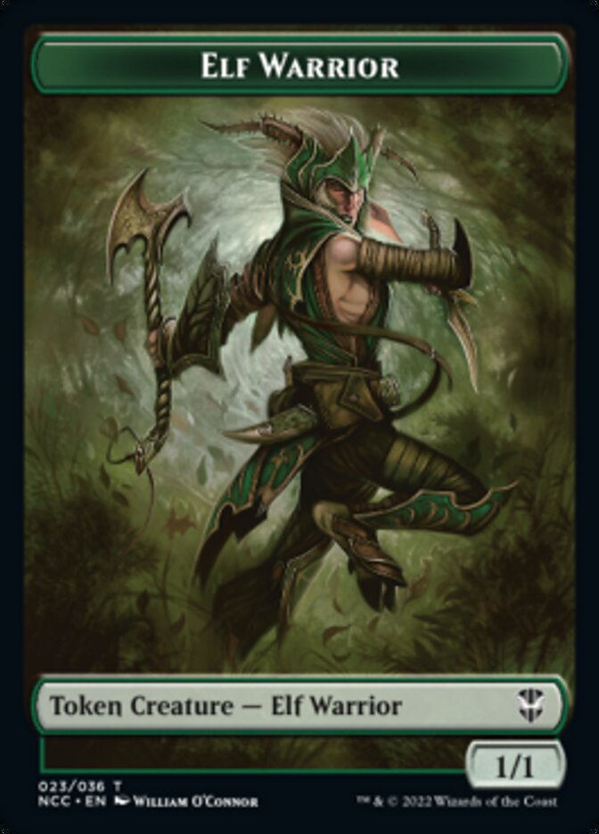 Elf Warrior // Wurm Double-Sided Token [Streets of New Capenna Commander Tokens] | Gamers Paradise