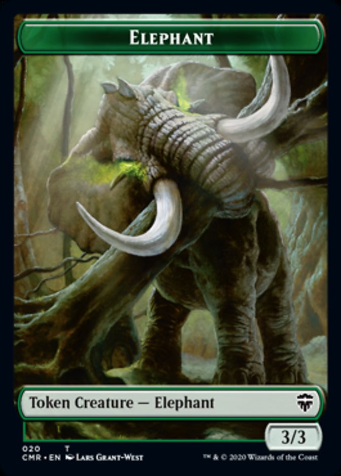 Beast (19) // Elephant Double-Sided Token [Commander Legends Tokens] | Gamers Paradise