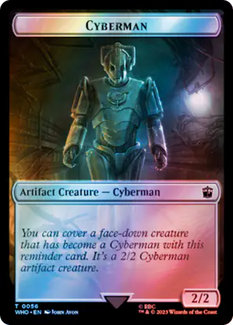 Warrior // Cyberman Double-Sided Token (Surge Foil) [Doctor Who Tokens] | Gamers Paradise