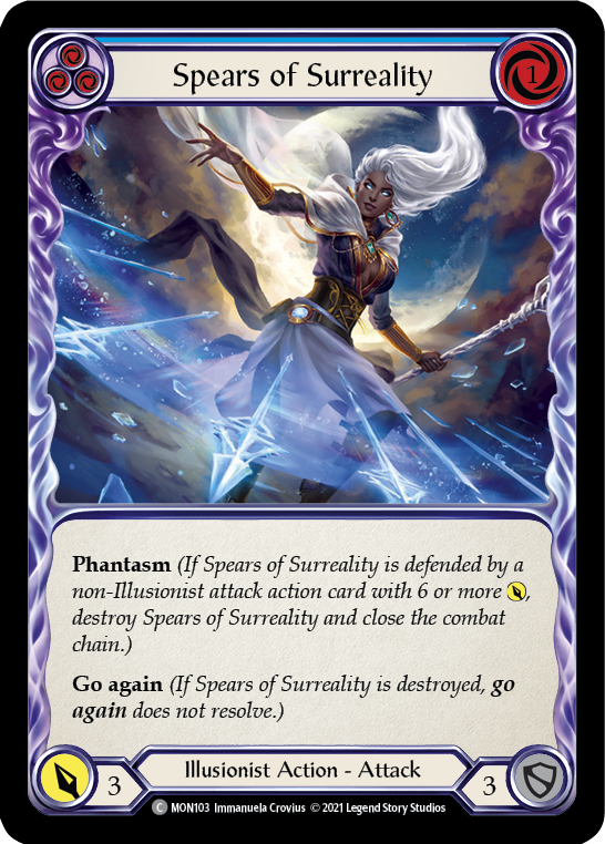 Spears of Surreality (Blue) [MON103-RF] 1st Edition Rainbow Foil | Gamers Paradise