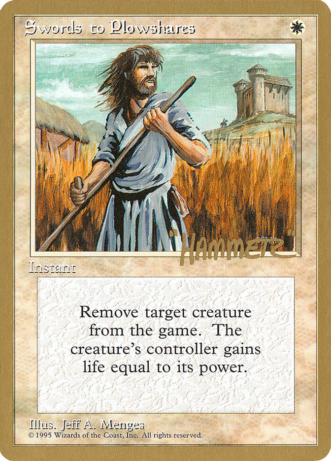 Swords to Plowshares (Shawn "Hammer" Regnier) [Pro Tour Collector Set] | Gamers Paradise