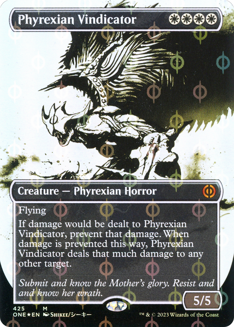 Phyrexian Vindicator (Borderless Ichor Step-and-Compleat Foil) [Phyrexia: All Will Be One] | Gamers Paradise