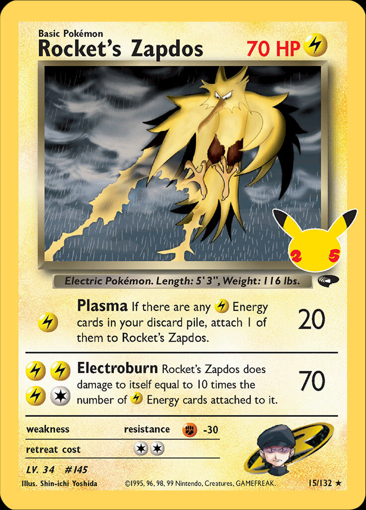 Rocket's Zapdos (15/132) [Celebrations: 25th Anniversary - Classic Collection] | Gamers Paradise