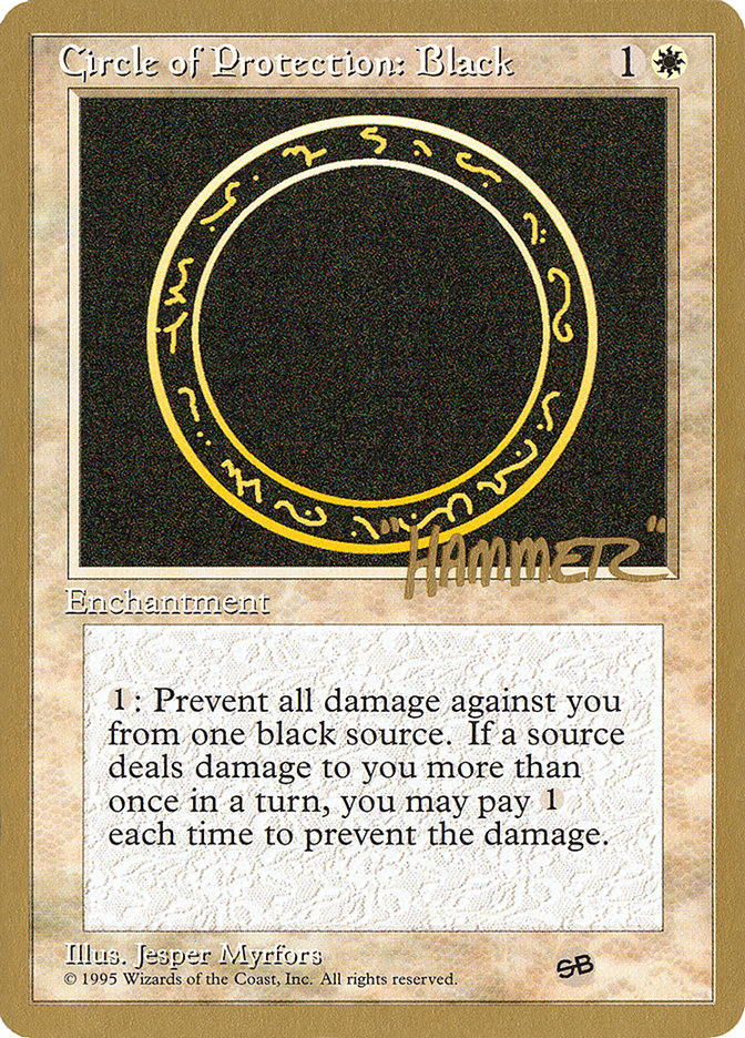 Circle of Protection: Black (Shawn "Hammer" Regnier) (SB) [Pro Tour Collector Set] | Gamers Paradise