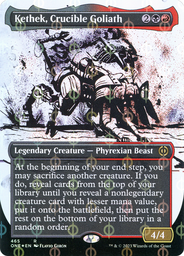 Kethek, Crucible Goliath (Borderless Ichor Step-and-Compleat Foil) [Phyrexia: All Will Be One] | Gamers Paradise