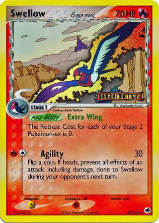 Swellow (40/101) (Delta Species) (Stamped) [EX: Dragon Frontiers] | Gamers Paradise