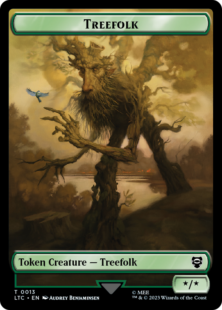Beast // Treefolk Double Sided Token [The Lord of the Rings: Tales of Middle-Earth Commander Tokens] | Gamers Paradise