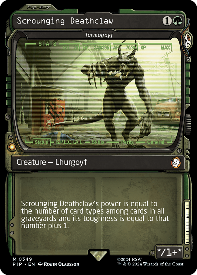 Scrounging Deathclaw - Tarmogoyf (Showcase) [Fallout] | Gamers Paradise