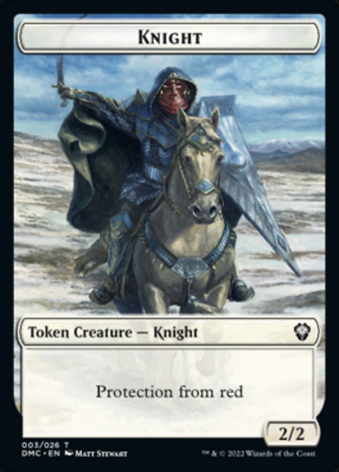Zombie Knight // Knight Double-Sided Token [Dominaria United Commander Tokens] | Gamers Paradise