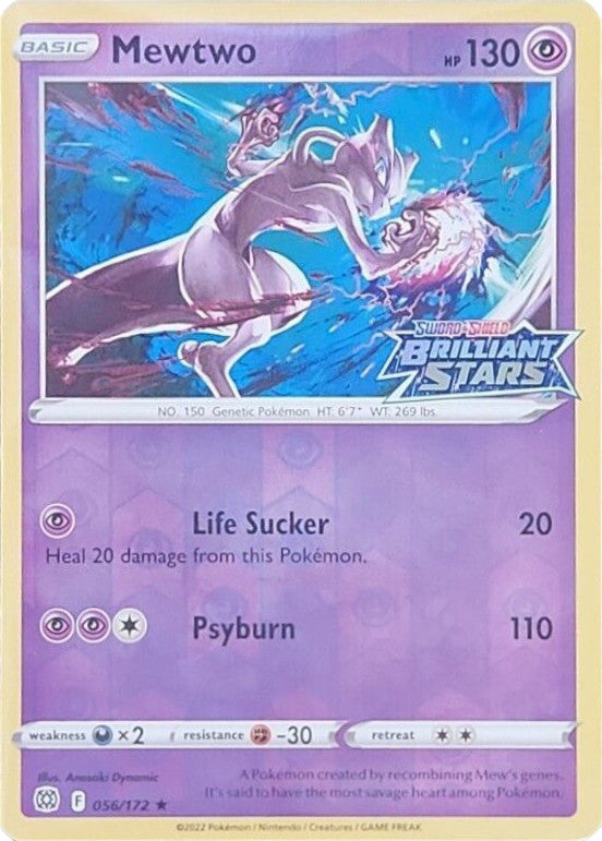 Mewtwo (056/172) (Brilliant Stars Stamped) [Sword & Shield: Brilliant Stars] | Gamers Paradise