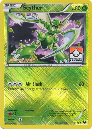 Scyther (4/108) (League Promo 4th Place) [Black & White: Dark Explorers] | Gamers Paradise