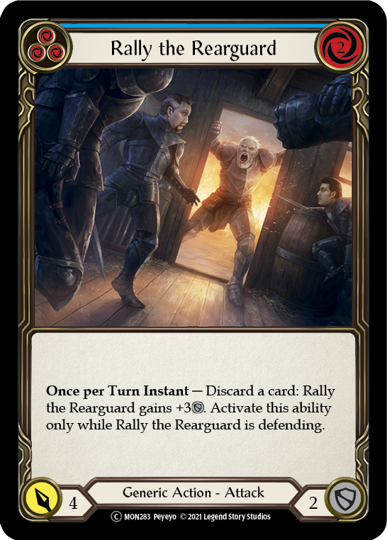 Rally the Rearguard (Blue) [U-MON283-RF] Unlimited Rainbow Foil | Gamers Paradise