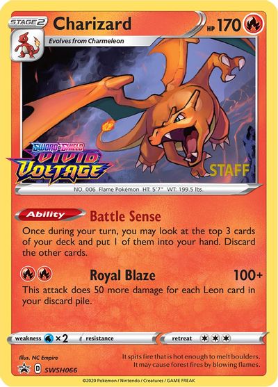 Charizard (SWSH066) (Staff Prerelease Promo) [Sword & Shield: Black Star Promos] | Gamers Paradise