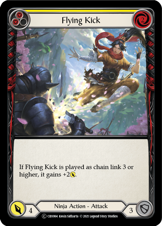 Flying Kick (Yellow) [U-CRU064-RF] Unlimited Rainbow Foil | Gamers Paradise