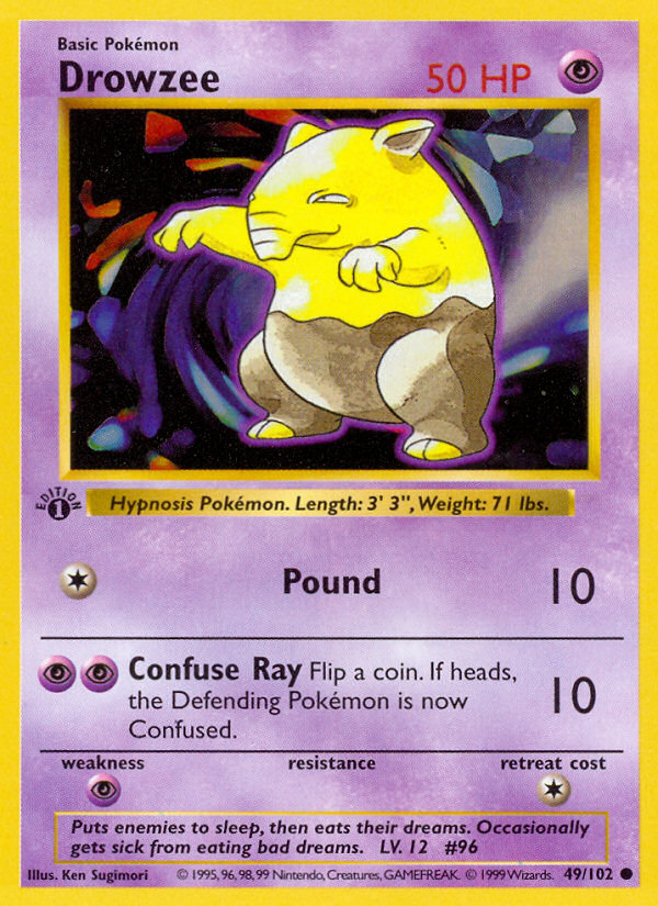 Drowzee (49/102) (Shadowless) [Base Set 1st Edition] | Gamers Paradise