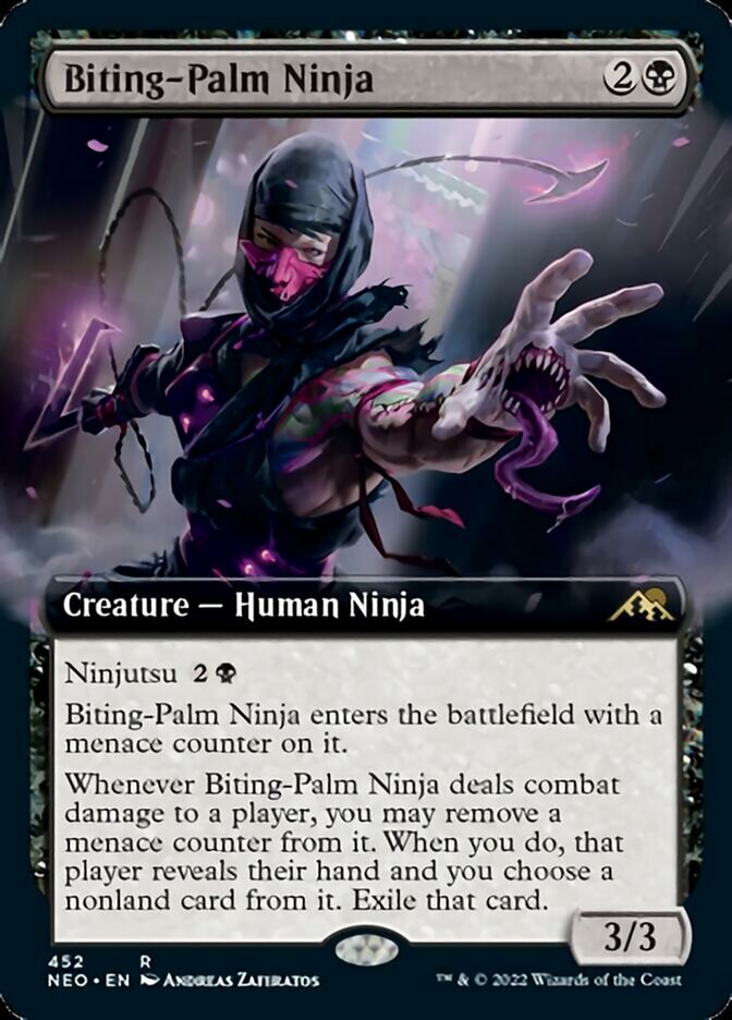 Biting-Palm Ninja (Extended Art) [Kamigawa: Neon Dynasty] | Gamers Paradise