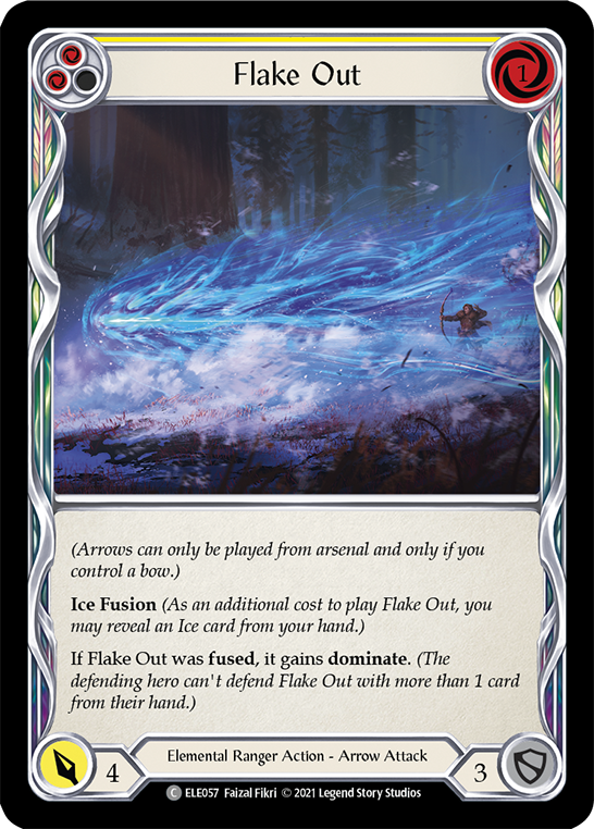 Flake Out (Yellow) [ELE057] (Tales of Aria)  1st Edition Rainbow Foil | Gamers Paradise
