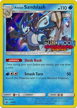 Alolan Sandslash (SM18) (Staff Prerelease Promo) [Sun & Moon: Black Star Promos] | Gamers Paradise