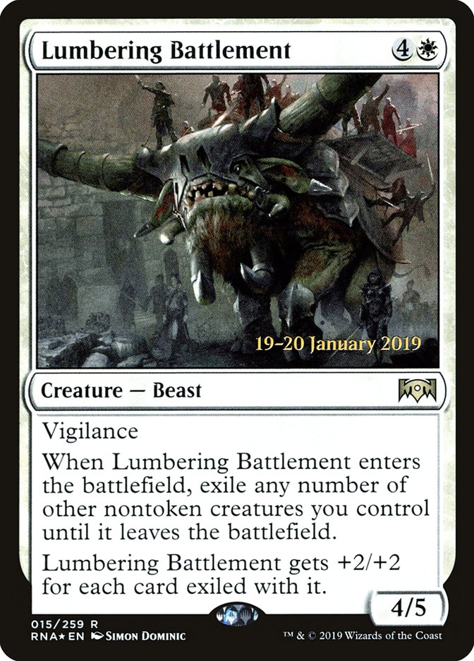 Lumbering Battlement [Ravnica Allegiance Prerelease Promos] | Gamers Paradise