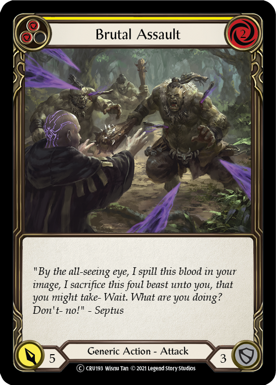 Brutal Assault (Yellow) [U-CRU193-RF] Unlimited Rainbow Foil | Gamers Paradise