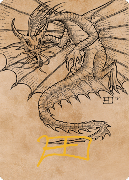 Ancient Gold Dragon Art Card (44) (Gold-Stamped Signature) [Commander Legends: Battle for Baldur's Gate Art Series] | Gamers Paradise
