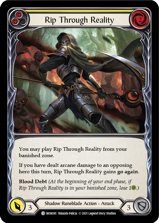 Rip Through Reality (Yellow) [MON181-RF] 1st Edition Rainbow Foil | Gamers Paradise