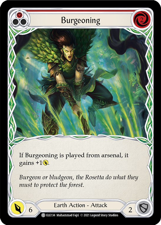 Burgeoning (Red) [ELE134] (Tales of Aria)  1st Edition Rainbow Foil | Gamers Paradise
