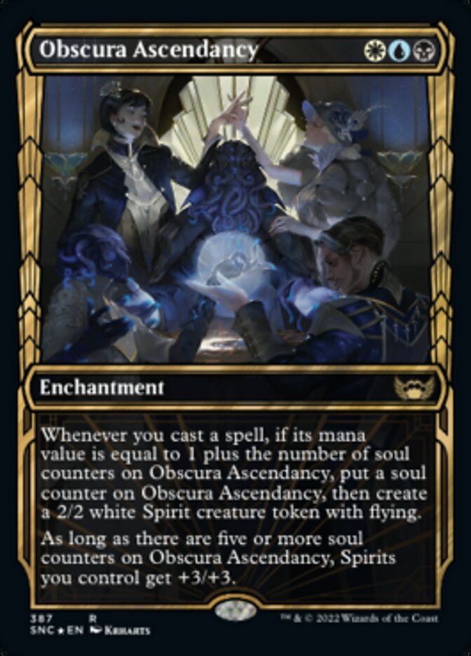 Obscura Ascendancy (Showcase Golden Age Gilded Foil) [Streets of New Capenna] | Gamers Paradise