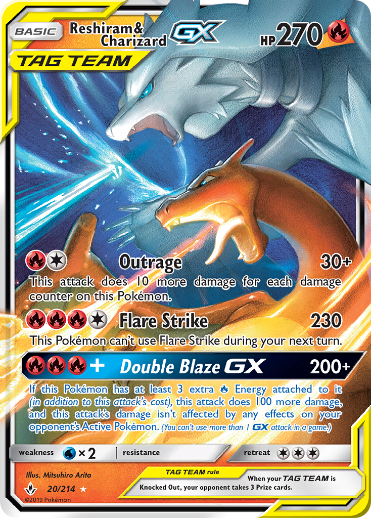 Reshiram & Charizard GX (20/214) [Sun & Moon: Unbroken Bonds] | Gamers Paradise